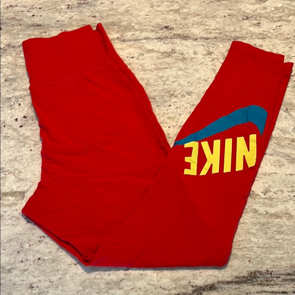 Nike logo Red Leggings, size M